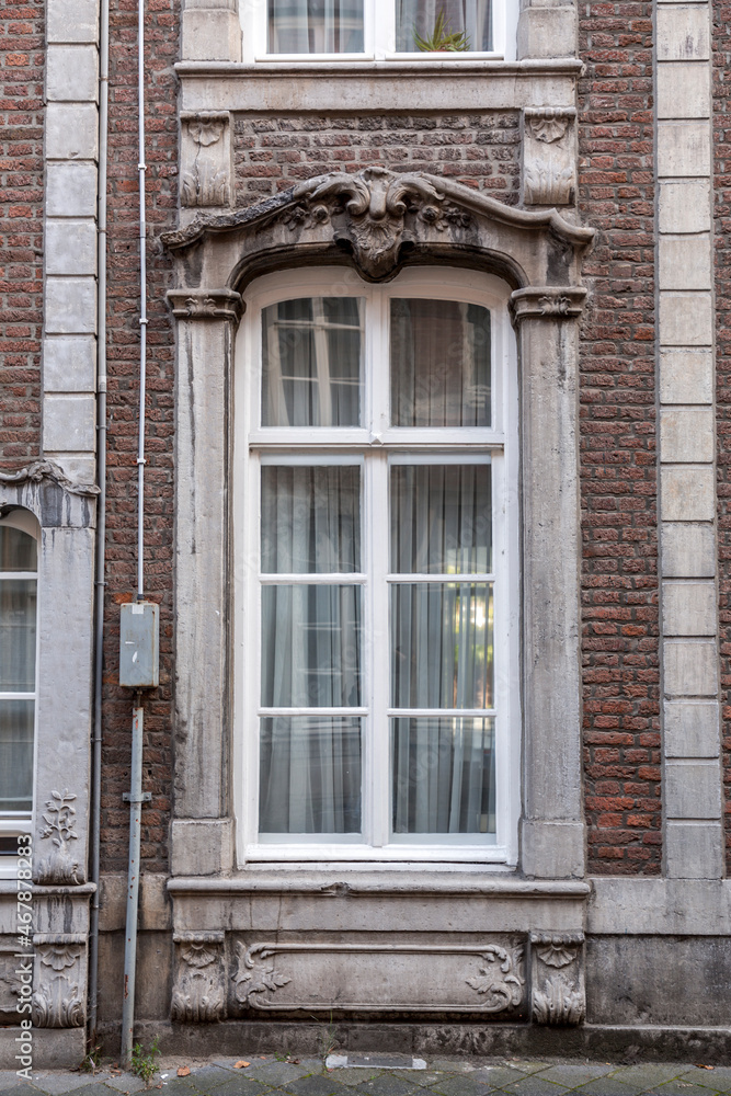 Detail from an ornate European style window of a historical building