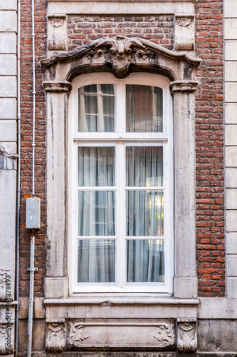 Detail from an ornate European style window of a historical building