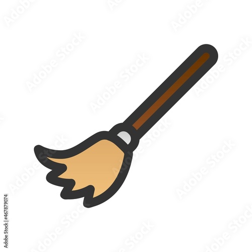 Broom Filled Gradient Vector Icon Design