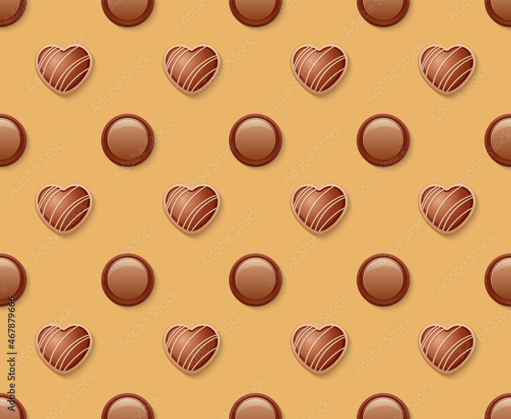 Sweet banner for Valentines Day, delicious background pattern, vector illustration 10eps