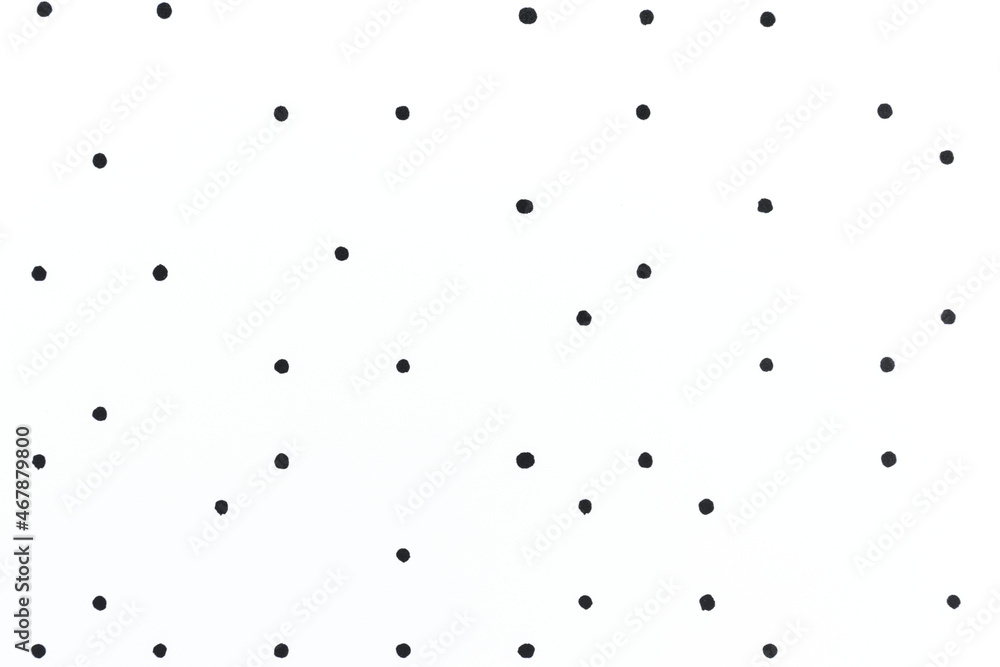 Minimal white background with black polka dot pattern Minimal white background with black polka dot pattern
