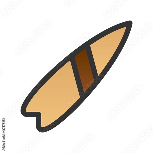 Surfboard Filled Gradient Vector Icon Design