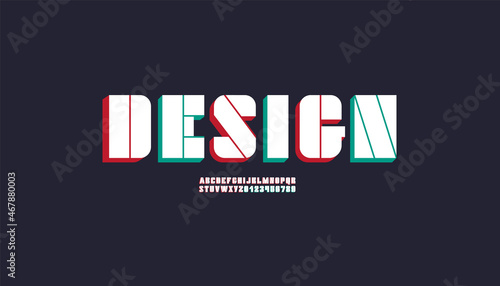 Urban font, modern technology alphabet, future creative digital letters and numbers, vector illustration 10eps
