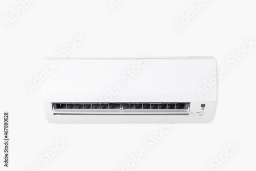 Air conditioner mounted on a white wall