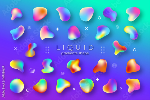 Bright organic liquid blobs shape collections