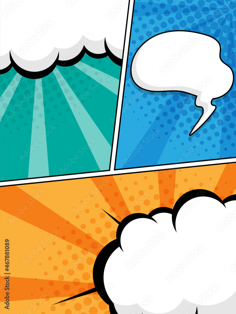 Fototapeta premium abstract comic book popart with blank speech bubble