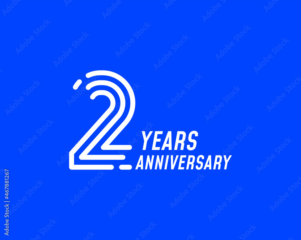 Obraz premium 2 years anniversary logo with simple line design for celebration