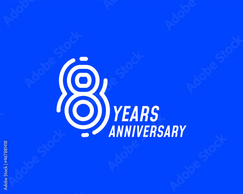 8 years anniversary logo with simple line design for celebration
