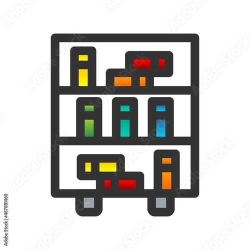 Book shelve Filled Gradient Vector Icon Design
