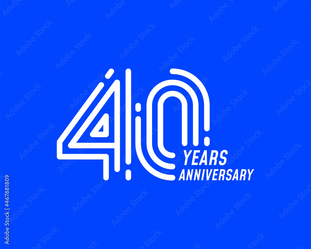 40 years anniversary logo with simple line design for celebration 40 years anniversary logo with simple line design for celebration