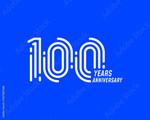100 years anniversary logo with simple line design for celebration
