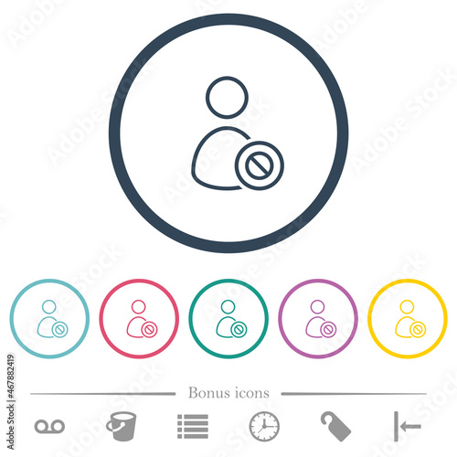 User disabled outline flat color icons in round outlines