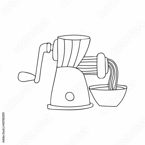 Doodle meat grinder illustration in vector. Hand drawn meat grinder illustration in vector.