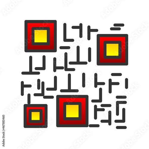 Qr code Filled Gradient Vector Icon Design