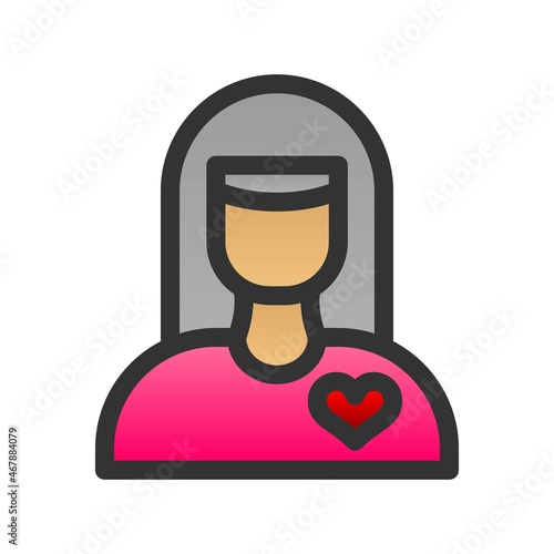 Girlfriend Filled Gradient Vector Icon Design