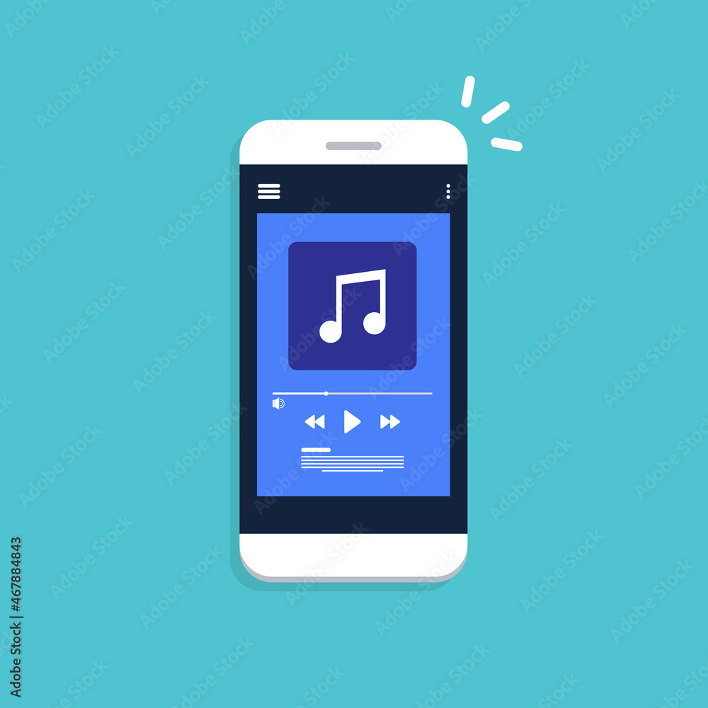 Media player. Mobile music player vector icon illustration flat design. Media player. Mobile music player vector icon illustration flat design.