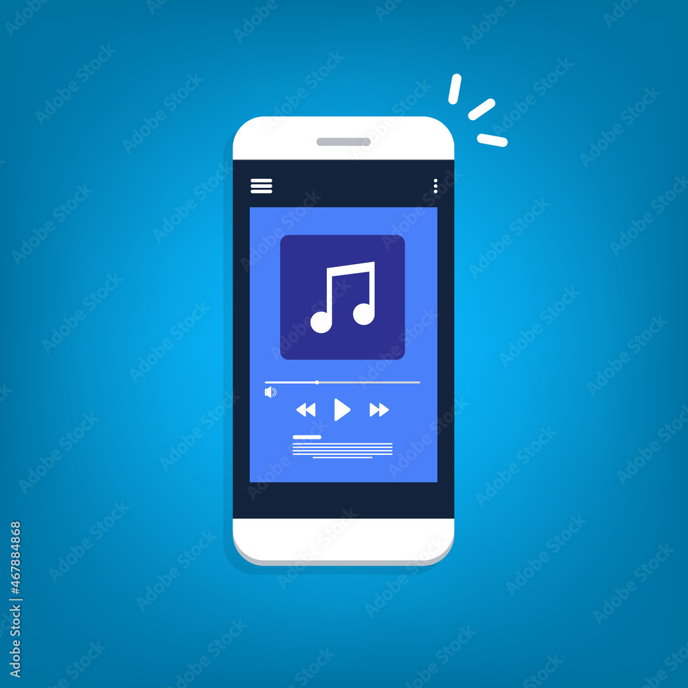 Media player. Mobile music player vector icon illustration flat design. Media player. Mobile music player vector icon illustration flat design.