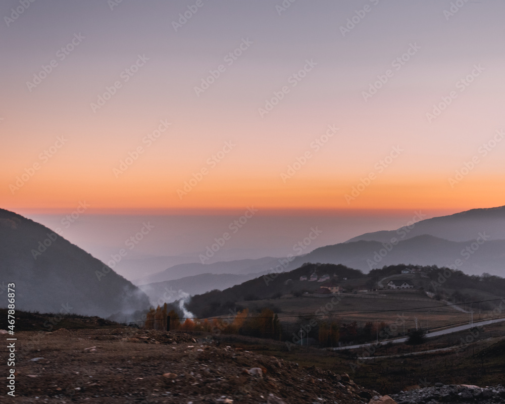 Sunset in Shamakhi, Azerbaijan. 