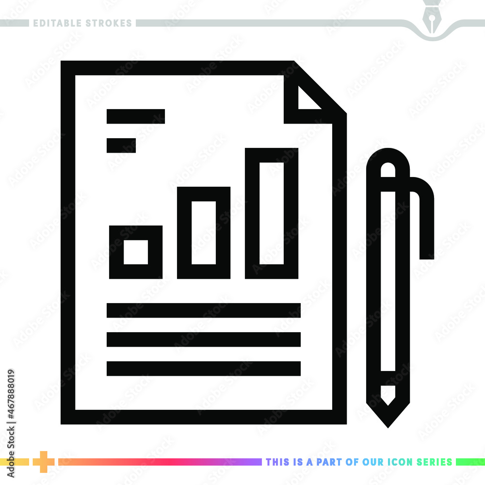 The editable line icon of a performance review can be used as a customizable black stroke vector illustration. The editable line icon of a performance review can be used as a customizable black stroke vector illustration.