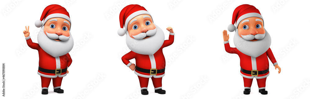 Cartoon character Santa Claus shows muscles. Character cartoon Santa Claus shows world peace. Santa claus character pushes the news. 3d rendering. Cartoon character Santa Claus shows muscles. Character cartoon Santa Claus shows world peace. Santa claus character pushes the news. 3d rendering.