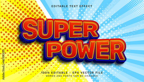 red and blue color super power 3d text effect editable text effect