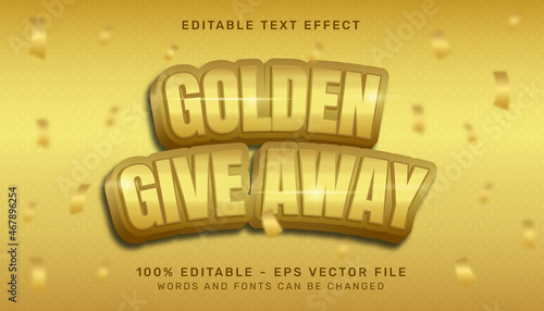 golden give away 3d effect editable text effect
