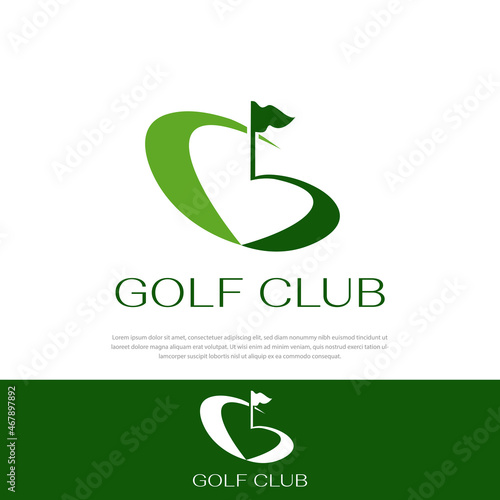 Golf club logo icon, abstract golf symbol shaped letter G