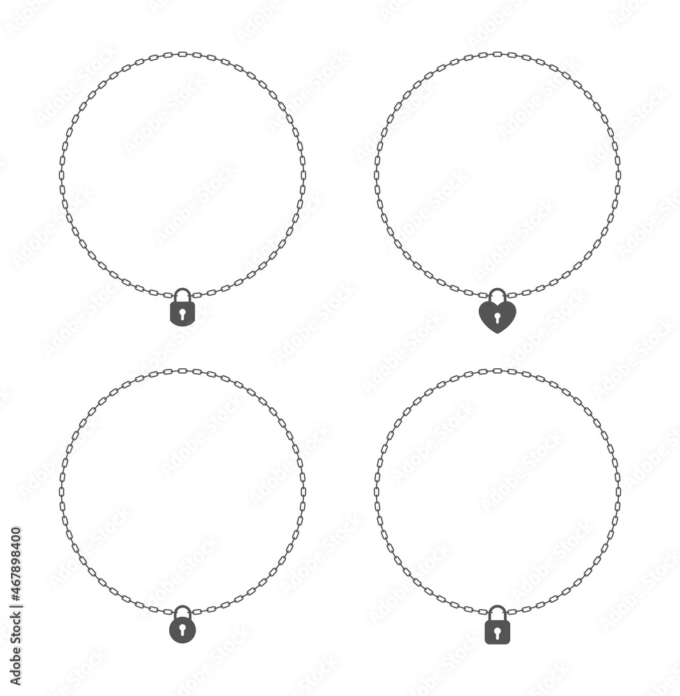 padlock with circle frame chain icon padlock with circle frame chain icon
