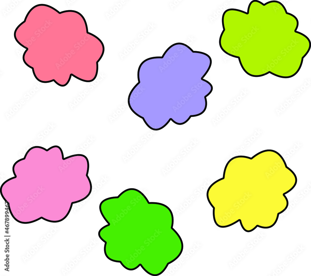 multicolored clouds.  stains blots different paints
