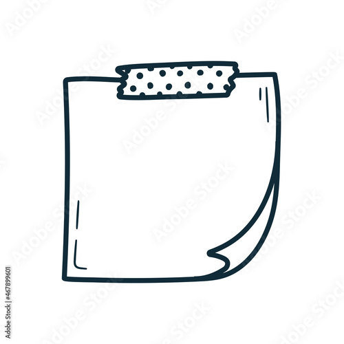 leaf paper hand drawn doodle notepad for messages 