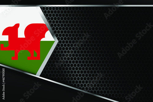 Wales flag business banner with black background