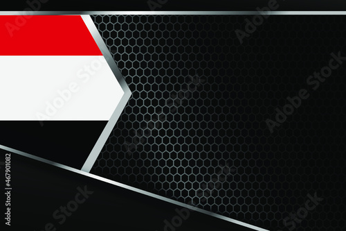 Yemen flag business banner with black background