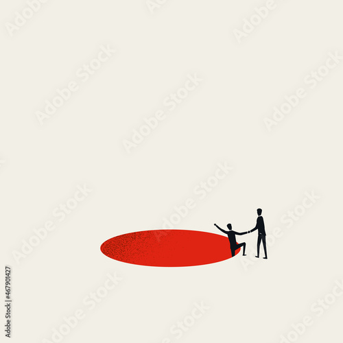 Business help, support and assistance vector concept. Symbol of teamwork, solution, success. Minimal illustration