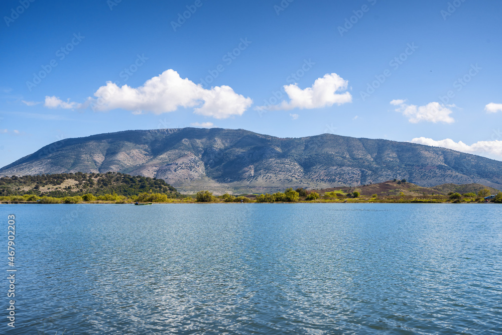 Butrint lake and Vivari channel of National Park of Butrint, Albania