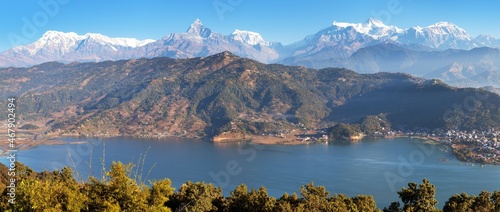 Fototapeta Naklejka Na Ścianę i Meble -  mount Annapurna himalaya Pokhara and Phewa lake