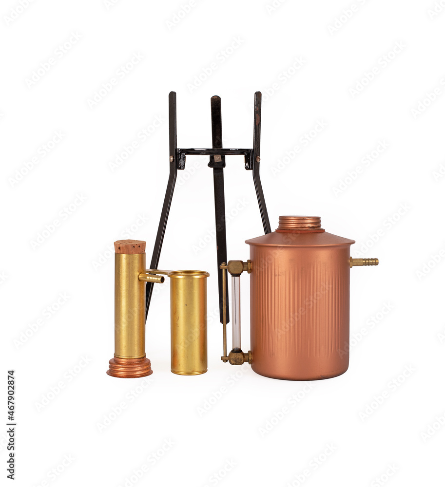 old fashioned height measuring device on white background old fashioned height measuring device on white background