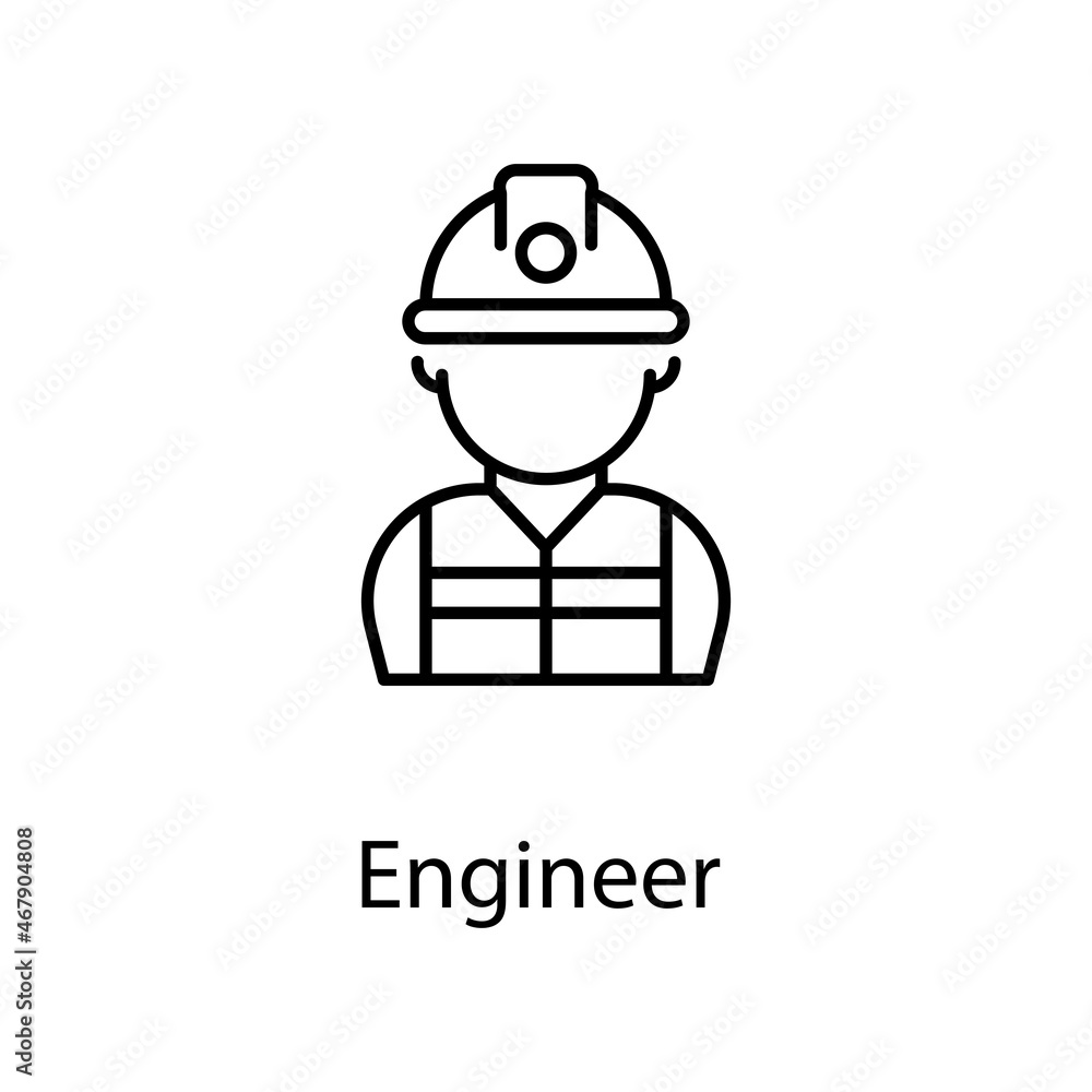 Engineer vector Outline Icon Design illustration. Construction Symbol on White background EPS 10 File