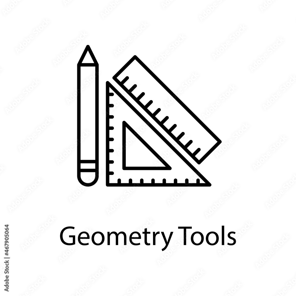 Geometry Tools vector Outline Icon Design illustration. Construction Symbol on White background EPS 10 File Geometry Tools vector Outline Icon Design illustration. Construction Symbol on White background EPS 10 File