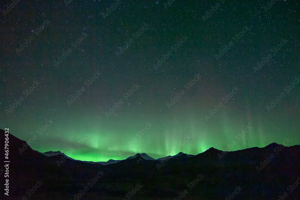 Northern lights seen near Jokulsarlon, Iceland