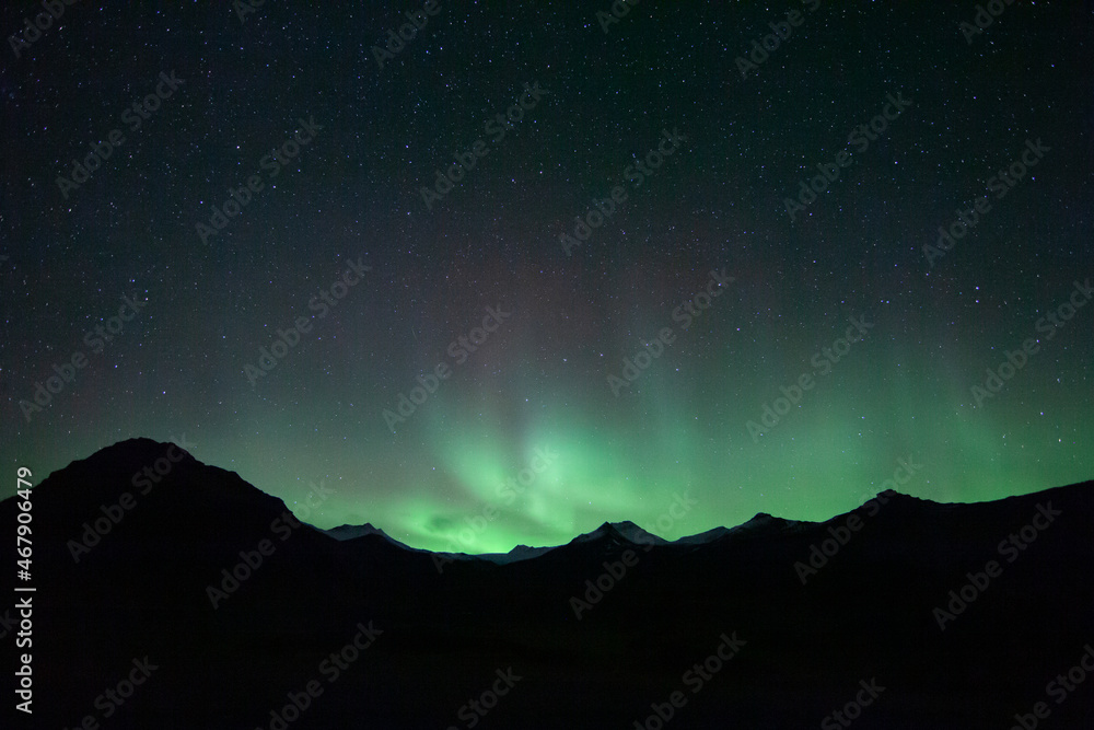 Fototapeta premium Northern lights seen near Jokulsarlon, Iceland