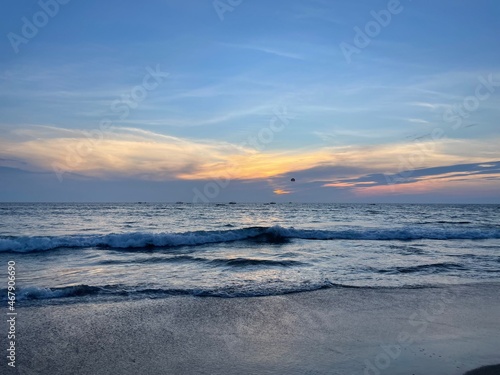 Sunset on the beach! Beautiful sunset view at Baga Beach, Goa! © Mrudhula