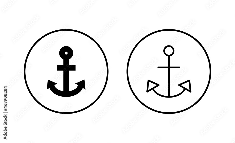 Anchor icons set. Anchor sign and symbol. Anchor marine icon. Anchor icons set. Anchor sign and symbol. Anchor marine icon.