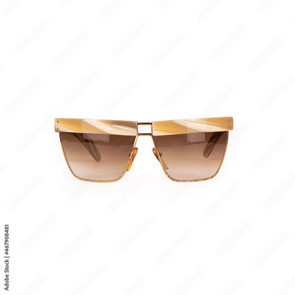 Stylish old sun glasses on white background Stylish old sun glasses on white background