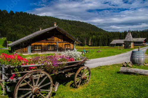 Rural houses in Barmaz, Valais, Switzerland photo