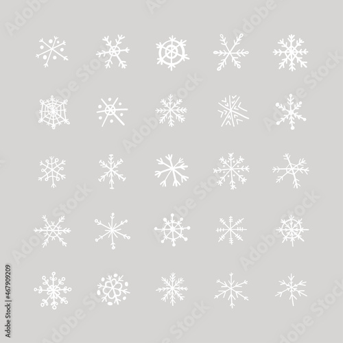 Wallpaper Mural Hand drawn snowflake vector icon collection, winter snow symbol Torontodigital.ca