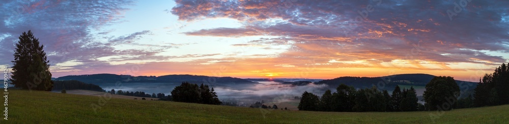Morning panoramic sunset view from zdarske vrchy Morning panoramic sunset view from zdarske vrchy