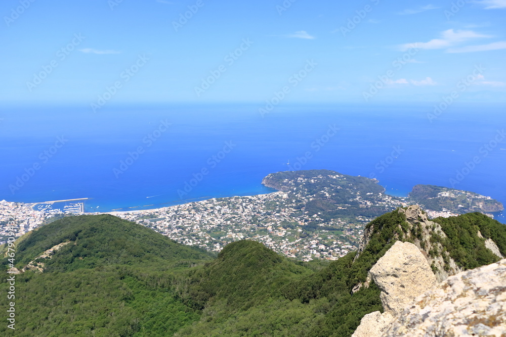 Aerial View from epomeo to Forio, Ischia Island, Italy