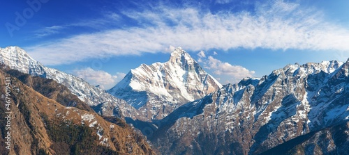 mount Nanda Devi vith beautiful sky India Himalaya photo