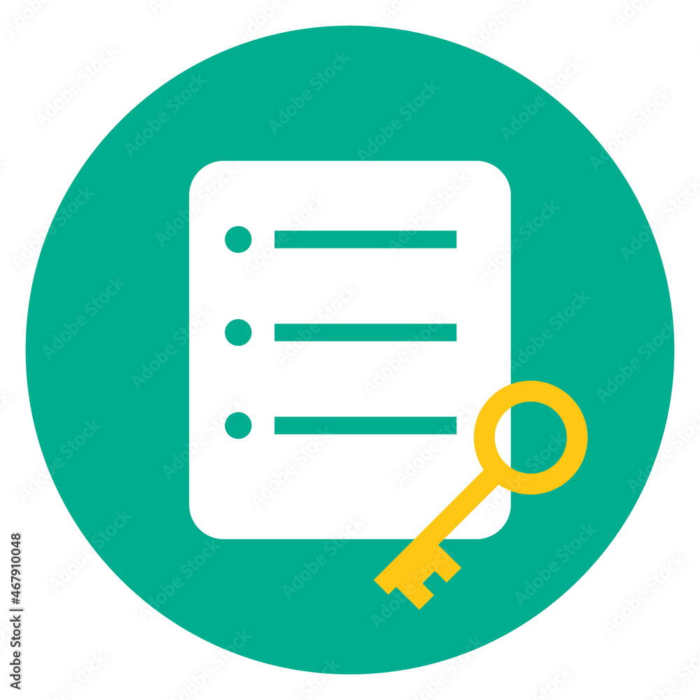 Key points checklist icon. Clipart image isolated on white background Key points checklist icon. Clipart image isolated on white background