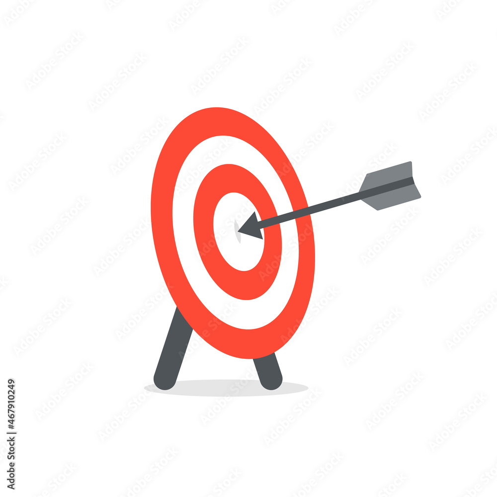 Target with arrow simple icon. Clipart image isolated on white background Target with arrow simple icon. Clipart image isolated on white background